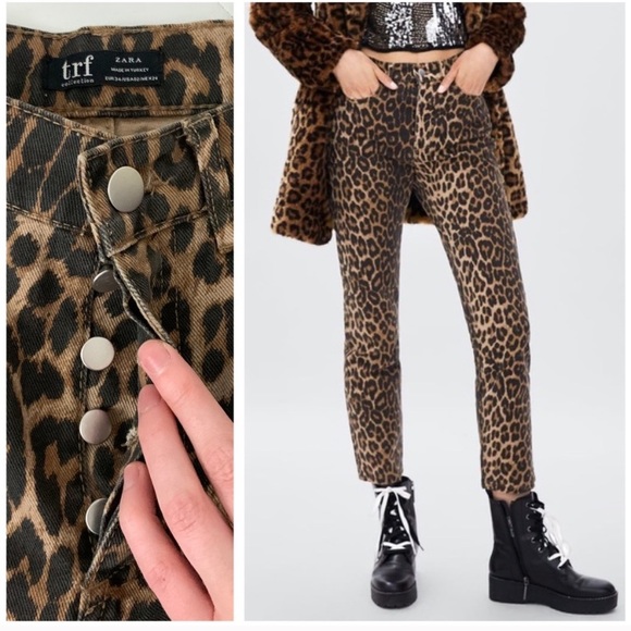 NWT Zara Cheetah Jeans - Picture 2 of 12